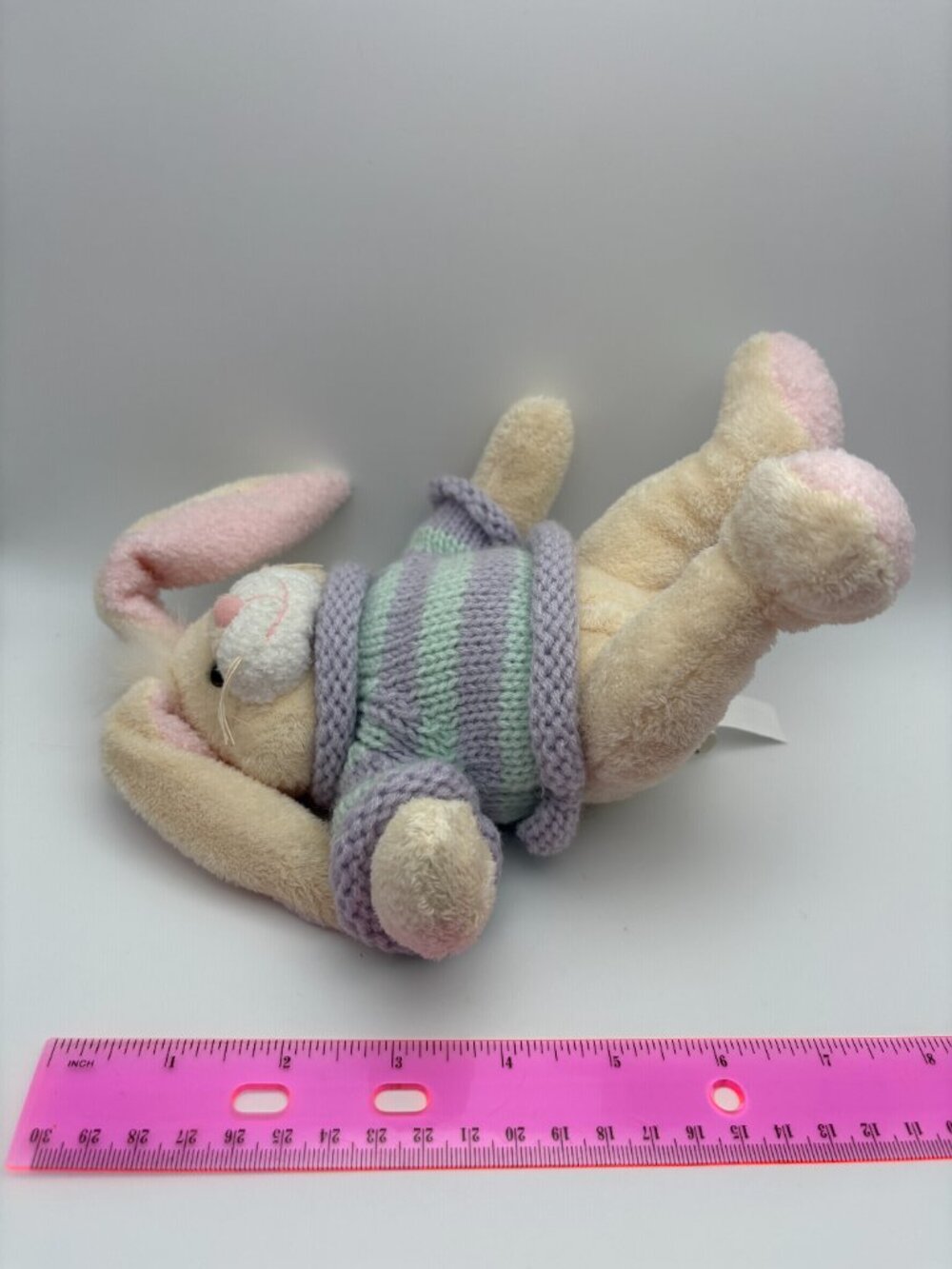 Hudson's Bay Animal Adventure White Easter Bunny Rabbit Stuffie Y2K (SKU: 884TO) - Picture 7 of 7
